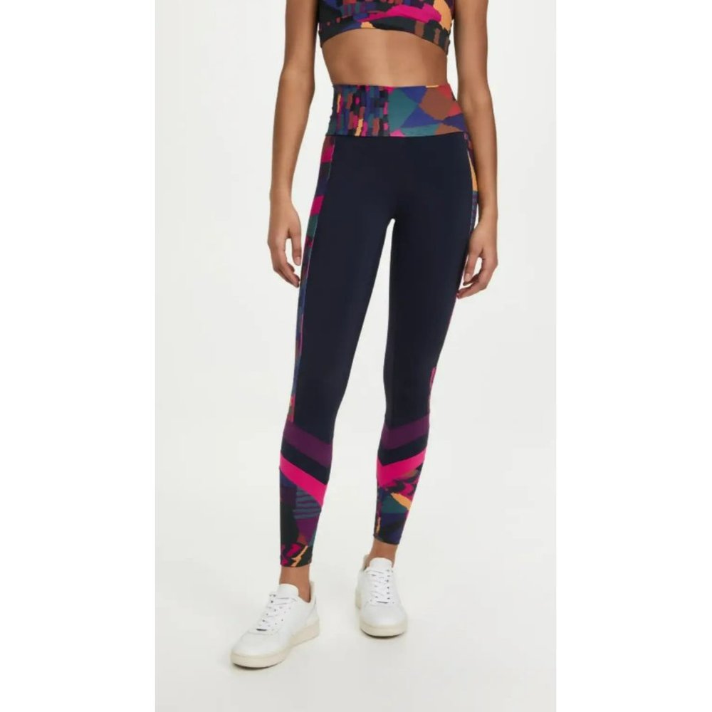 Farm Rio Abstract Leggings Pants Blue Medium - Picture 2 of 4